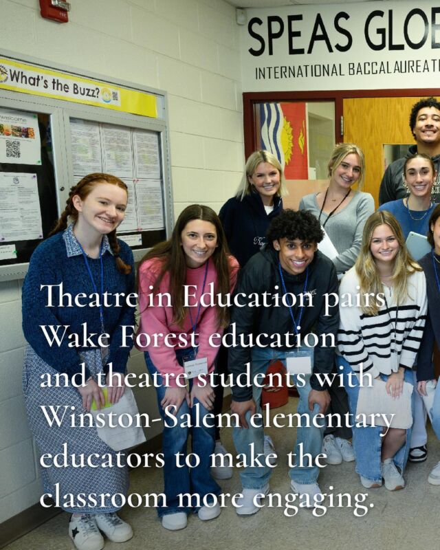 Sixteen @wfueducation and @wfutheatre students are working with seven classes of @speasglobal second graders this spring using the performing arts to teach lessons on weather patterns, the properties of liquids and solids and other science topics.

#WakeTheArts #ProHumanitate #OurMottoMeansMore