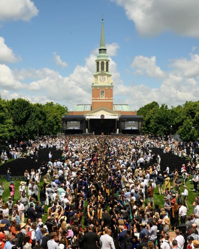 What a day to be a Deacon. Congratulations, #WFU24! Welcome to the @wfualumni family. 🎩💛
