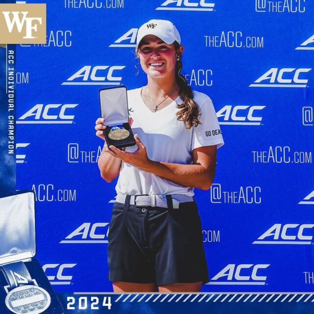 Congrats, Rachel (MA '24)! @rachel_kuehn_ is one of our MA students in Sports Media & Storytelling and we're so proud of her accomplishments!

#Repost @accsports⁣
・・・⁣
🏆 𝟮𝟬𝟮𝟰 𝗔𝗖𝗖 𝗖𝗛𝗔𝗠𝗣𝗜𝗢𝗡 🏆⁣
⁣
Congratulations to the ACC Women’s Golf Individual Champion: Rachel Kuehn!⁣
⁣
@wakewomensgolf | #AccomplishGreatness