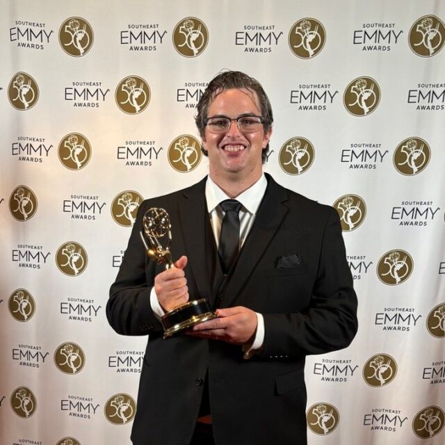 Congrats to Brent Kirkland (MFA ’21) on his recent Emmy award! @bkdocs 

Brent Kirkland is part of the team at @gamecocksplus who won a Southeast Emmy for their work on the documentary film “Small Town, Big Dreams: Darius Rush’s Life Calling.”

Check it out on GamecocksPlus.com. Congrats, Brent!