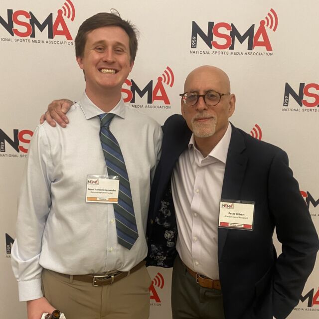 Professor of Practice Peter Gilbert and Jacob Hancock-Hernández (MFA '23) recently screened films at the annual National Sports Media Association Convention. @nsmasportsmedia 

Jacob screened his thesis film "Sidelines" which tells the story of modern-day high school sports media within the greater context of a collapsing newspaper industry. Gilbert screened his film "Hoop Dreams" and participated in a post-screening Q&A with film participant Arthur Agee. @mr.hoopdreams 

.
.
.
.
#docfilmmaking #docfilmprogram #documentary #videoproduction #documentaryfilm #documentaryfeature #docfilm #wakeforest #indiefilmmaking #nc #camelcity #mywsnc #myws #wsnc #filmlife #indiefilmmaker #filmmakinglife #filmmakersworld #film #independentfilm #filmschool #videoproduction #moviemaking #filmprogram