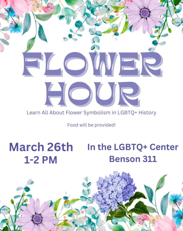🌸💮 We got something great for you next week, Deacs! Join us Tuesday for our Rainbow Rendezvous where we'll be learning about the importance of flower symbolism for the Queer community. Some great activities are planned including making your own flower bouquet! 🌺🌼 #lgbtqatwfu